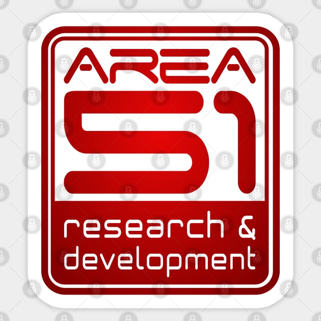 Area 51 Research And Development Department. Sticker by DrPeper